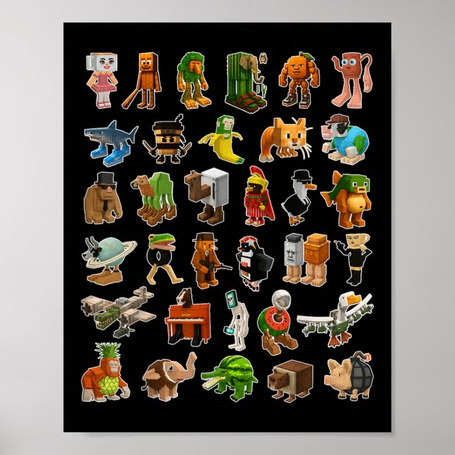 Póster Italian-brainrot Ai Generated Animals Gen Z Men Wo (Frente)