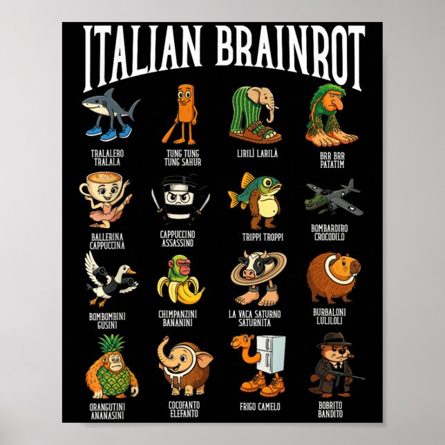 Póster Italian Brainrot Ballerina Ino Character Meme Mix  (Frente)