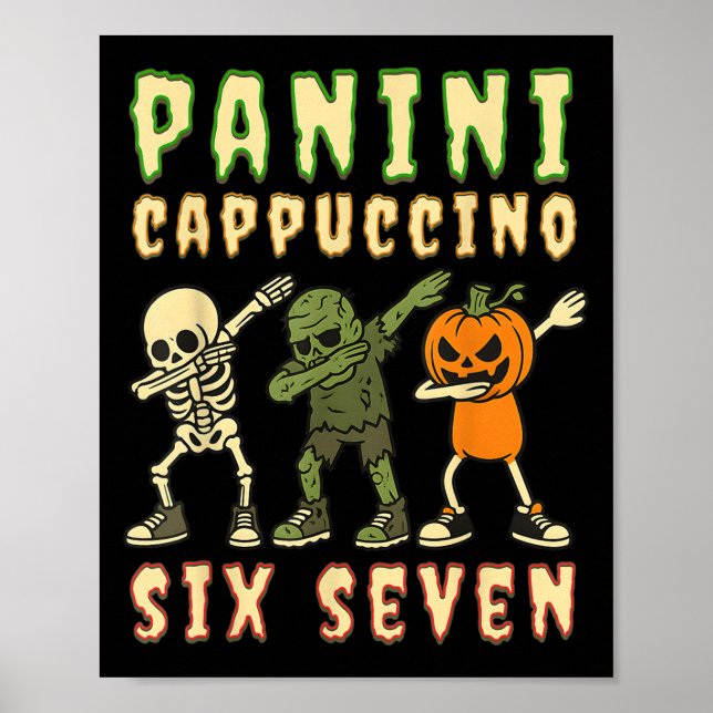Póster Italian Brainrot Halloween Panini Cappuccino Six S (Frente)