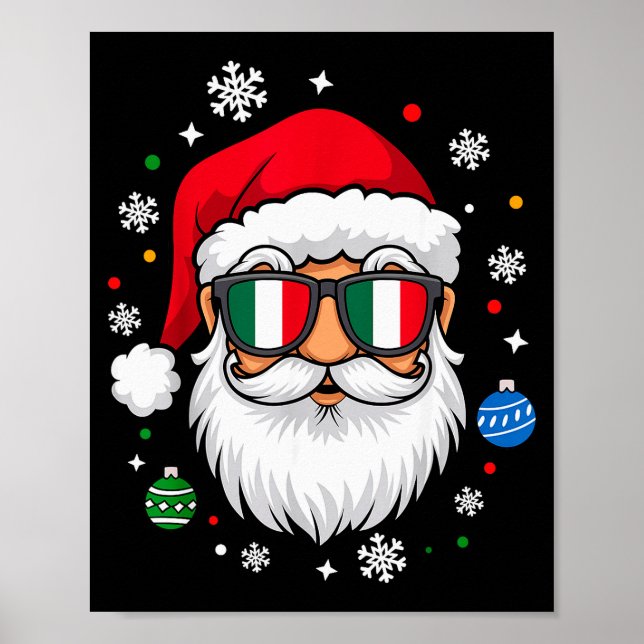 Póster Italian Christmas Pajama Funny Italian Matching Fa (Frente)