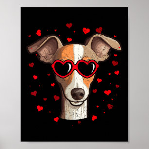 Póster Italian Greyhound San Valentín Corazón Amantes de 