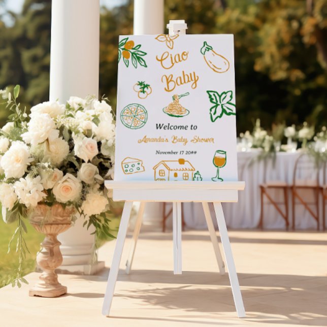 Póster Italian Lemon Ciao Baby Pasta & Pizza Baby Shower (Subido por el creador)