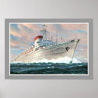 Póster Italian Line's Augustus Poster