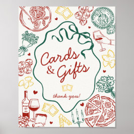 Póster Italian Pasta Dinner Party Cards and Gifts Sign