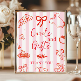Póster Italian Pizza Baby Shower  Cards and Gifts 