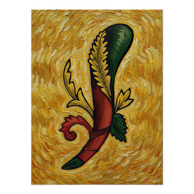 Póster Italian Playing Cards - Ace of Clubs, Scopa (Anverso)