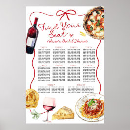 Póster Italian That's Amore Bridal Shower Seating Chart