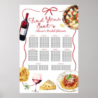Póster Italian That's Amore Bridal Shower Seating Chart