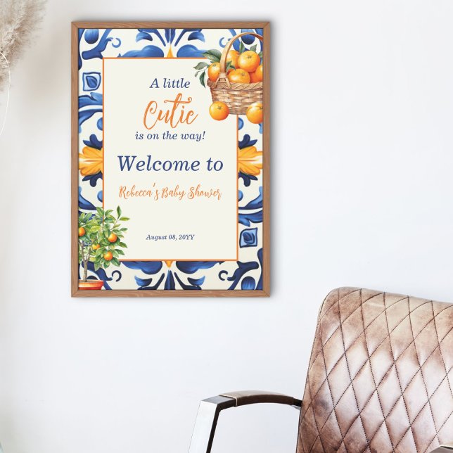 Póster Italiano Blue Tile Cutie Naranja Citrus Baby Showe (Subido por el creador)