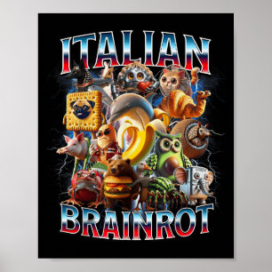 Póster Italiano Brainrot Italiano Funny Memes Boy