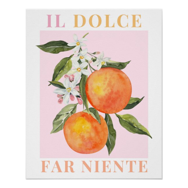 Poster italiano, Naranja de papel para fruta, La D (Anverso)