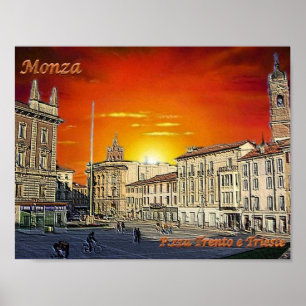 Póster Italy - Lombardy - Monza - Trento e Trieste Square