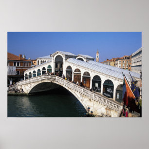 Póster Italy, Veneto, Venice, Rialto Bridge
