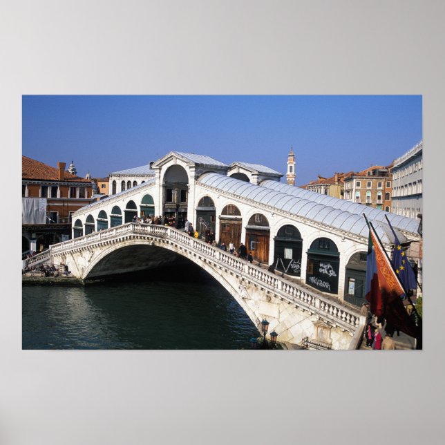 Póster Italy, Veneto, Venice, Rialto Bridge (Frente)