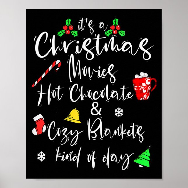 Póster It's A Christmas Movies Hot Chocolate &amp; Cozy B (Frente)