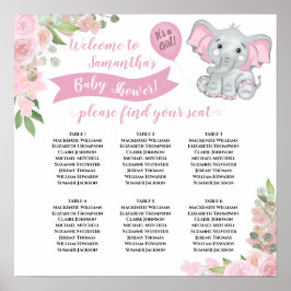 Póster It's a Girl! Tabla de asientos de tabla Baby Showe