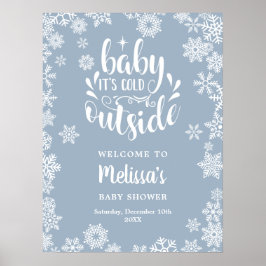 Póster It's Cold Outside Boy Winter Baby Shower Welcome