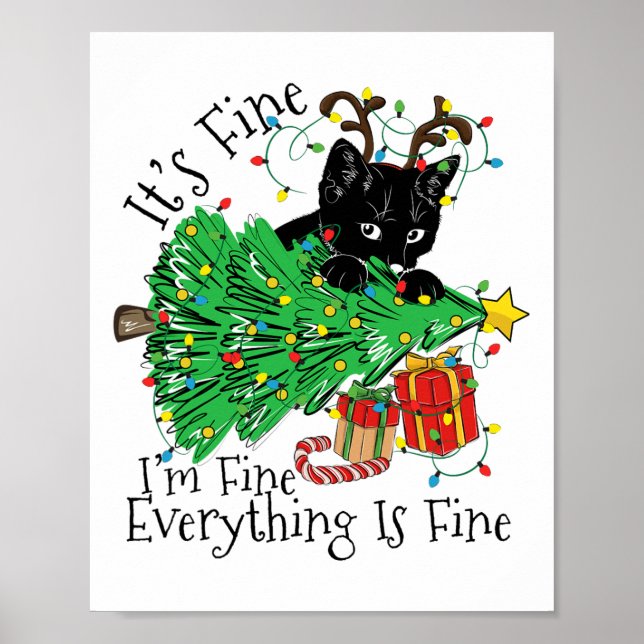 Póster It's Fine I'm Fine Everything Is Fine Fun Christma (Frente)