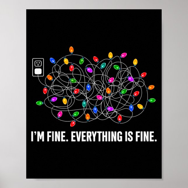 Póster It's Fine I'm Fine Everything Is Fine Funny Christ (Frente)