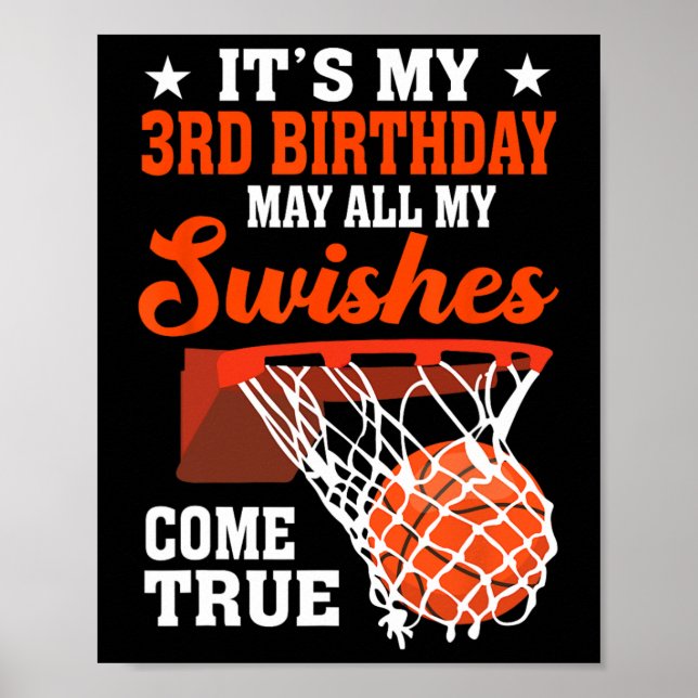 Póster It's My 3rd Birthday Sketll 3 Year Old  (Frente)