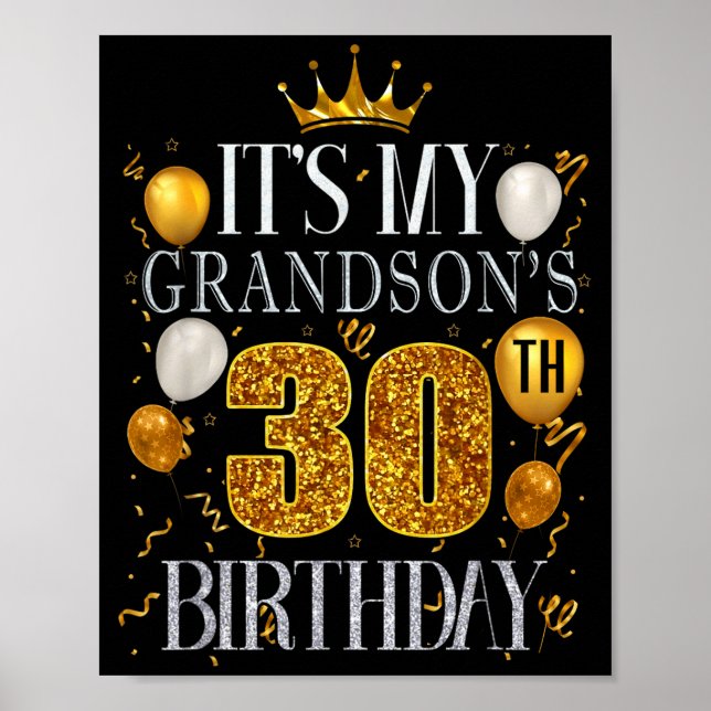 Póster Its My Grandsons 30th Birthday Happy Birthday 30 Y (Frente)