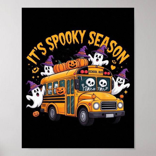 Póster It's Soky Season Funny Teacher Halloween School Bu (Frente)