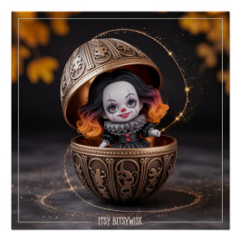 Póster Itsy Bitsywise Enchanting Gothic Spooky Cute Clown