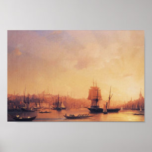 Póster Ivan Aivazovsky- Dusk en el Cuerno de Oro