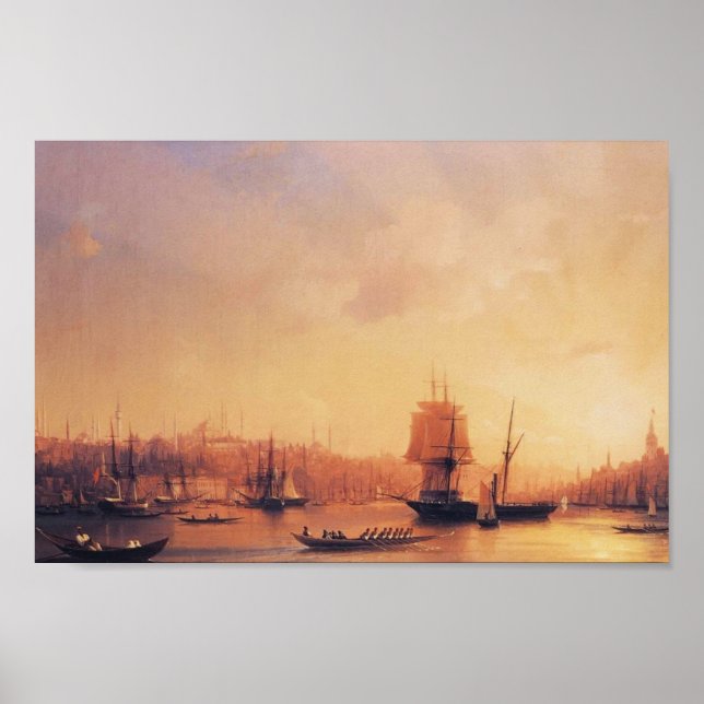 Póster Ivan Aivazovsky- Dusk en el Cuerno de Oro (Frente)