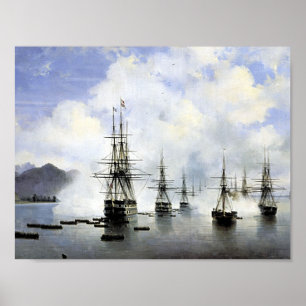 Póster Ivan Aivazovsky - El aterrizaje en Subashi