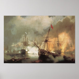 Póster Ivan Aivazovsky - La batalla de Navarino