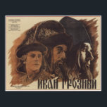 Póster Iván el Terrible por la película Eisenstein USSR 1<br><div class="desc">Iván el Terrible es una película épica histórica de dos partes sobre Iván IV de Rusia hecha por el director ruso Sergei Eisenstein. La primera parte fue liberada en 1944, pero la segunda parte no fue liberada hasta 1958 debido a la censura política. Las películas fueron planeadas originalmente como parte...</div>