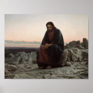 Póster Ivan Kramskoy- Cristo en el desierto