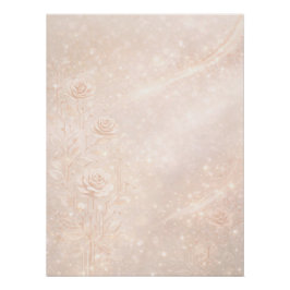 Póster Ivory and rosegold accents florals AI art 