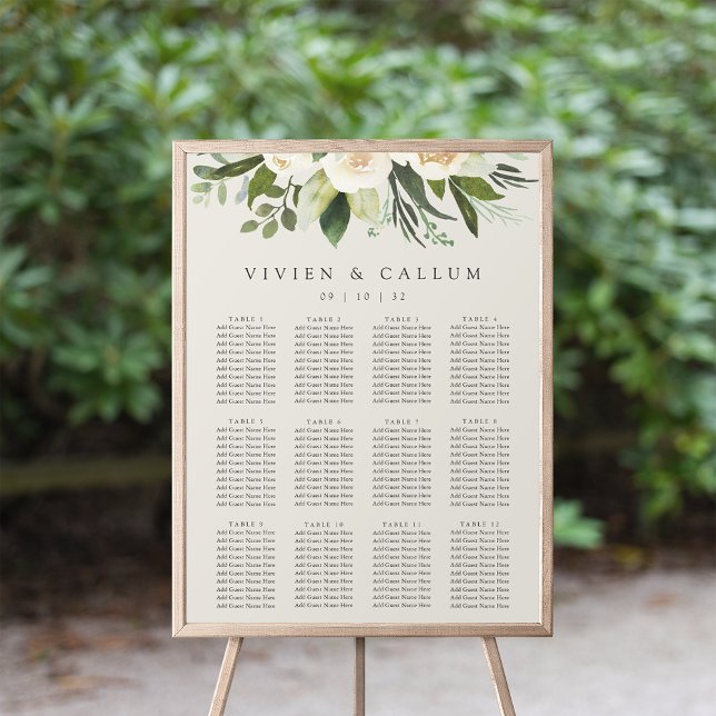 Póster Ivory Bloom | Tabla de asientos de Bodas florales (Subido por el creador)
