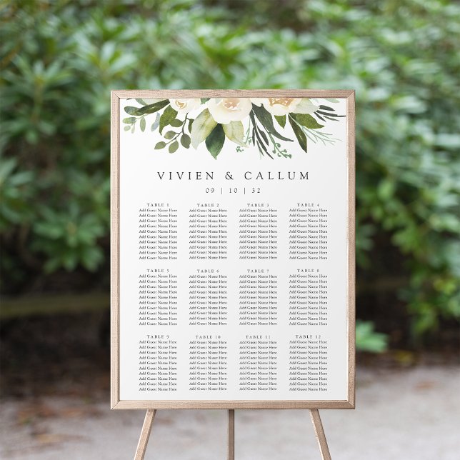 Póster Ivory Bloom | Tabla de asientos de Bodas florales (Subido por el creador)