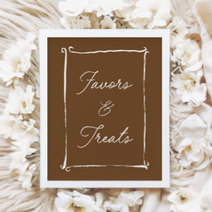 Póster Ivory & Brown Favoritos y Golosinas Vintage Baby S