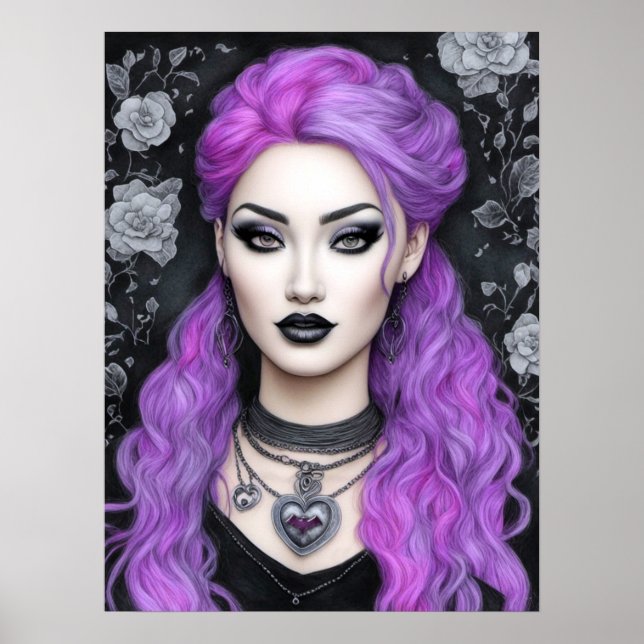 Póster Ivy en Lavender Bella Artes de fantasía a lápiz de (Frente)