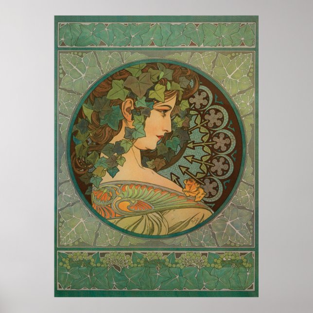 Póster Ivy por Alphonse Mucha (Frente)