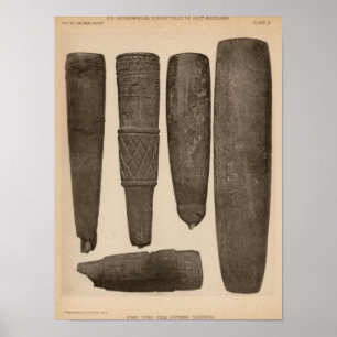 Póster IX tubos de piedra, tan Calif