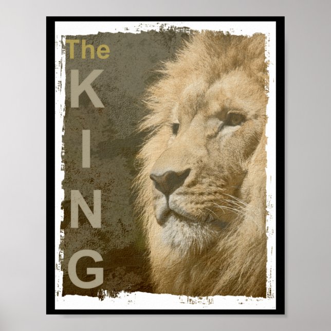 Póster Ize Modern Elegant P Art Lion Head Black  (Frente)