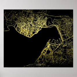 Póster Izmir Gold Style Art Map