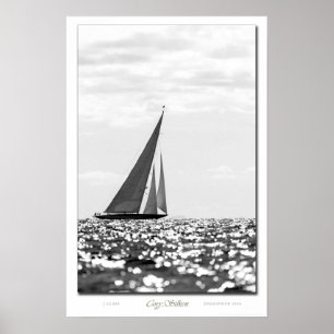 Póster J Class Endeavor B&W poster