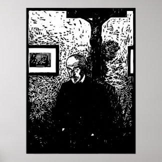 Póster J.-K. Huysmans Woodcut