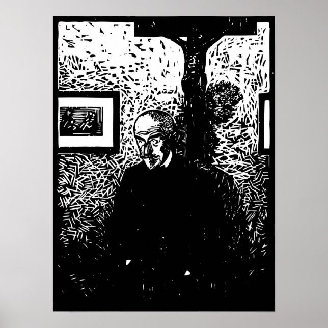 Póster J.-K. Huysmans Woodcut (Frente)