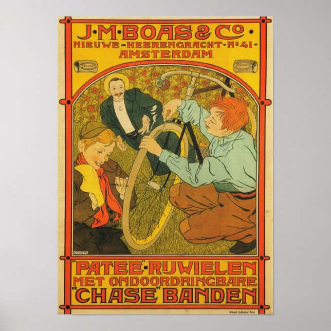 Póster J.M Boas & Co. Poster de Bicicletas (Frente)