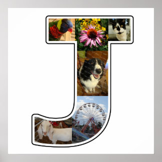 Póster J Monograma Crear su propio Collage de fotos de 6