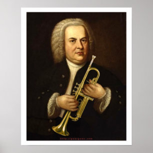 Póster J.S. Bach con la trompeta