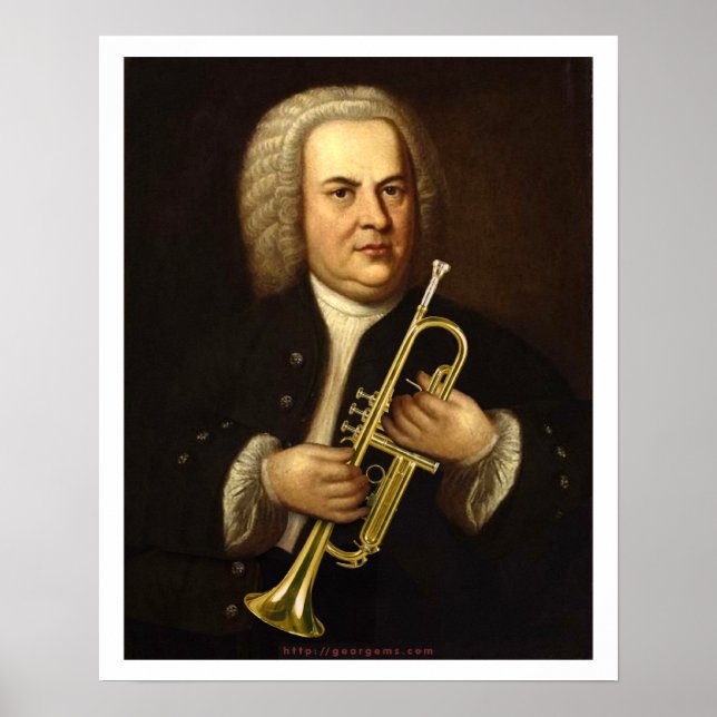Póster J.S. Bach con Trumpet (Frente)