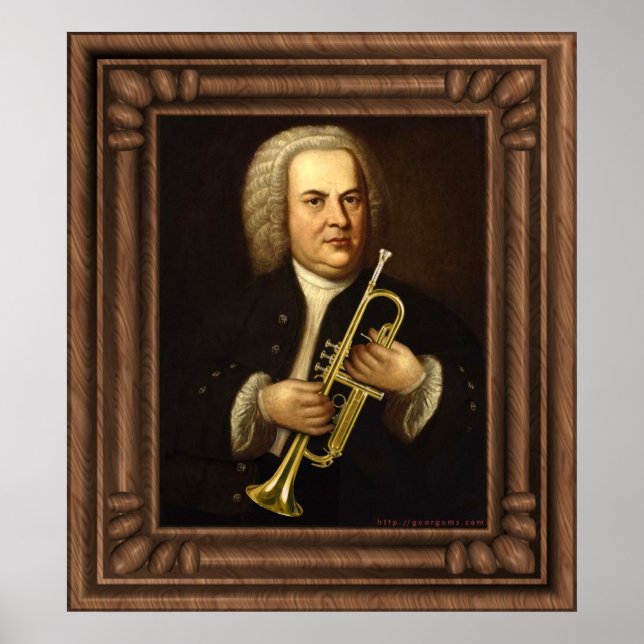 Póster J.S. Bach con Trumpet (Frente)